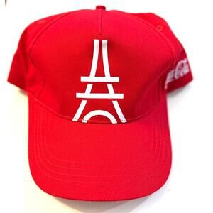 Olympics Paris 2024 Hat Red Eiffel Tower Logo Cap Official Sponsor Coca-Cola NEW